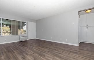 a room with a wood floor