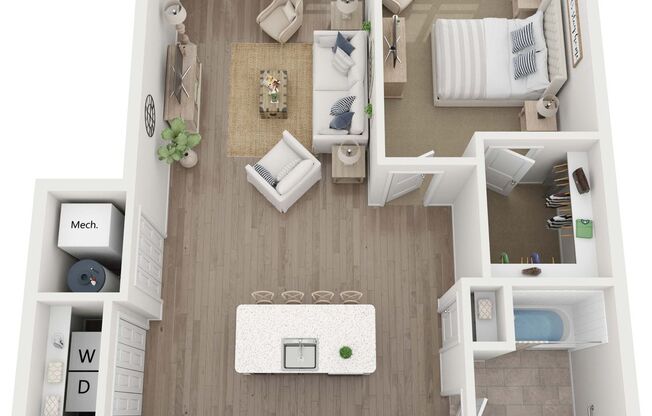 1 bed, 1 bath, 871 sqft, $1,695, Unit SF1-107