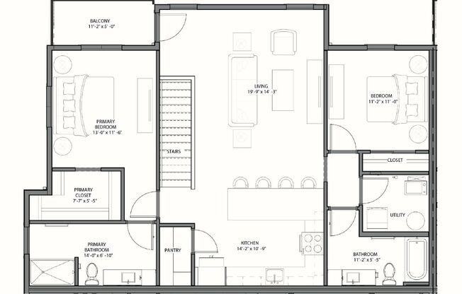2 beds, 2 baths, 1,240 sqft, $2,025, Unit 2F209