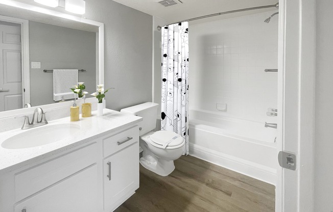 Bathroom with White Cabinets