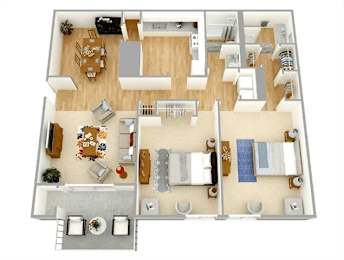 2 beds, 2 baths, 1,150 sqft, $1,245