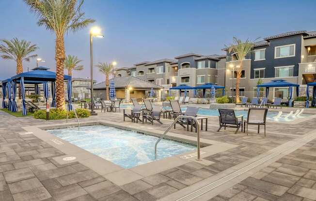 Large hot spa located in the resort style pool area.
