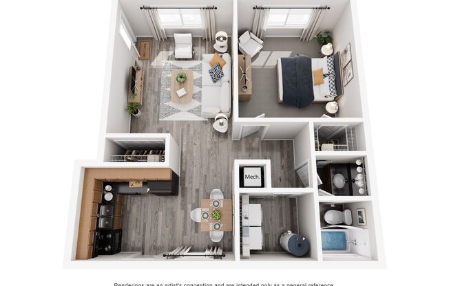 1 bed, 1 bath, 725 sqft, $1,150, Unit P6