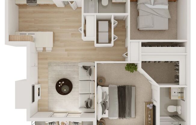 2 beds, 2 baths, 950 sqft, $1,875, Unit 3878-101