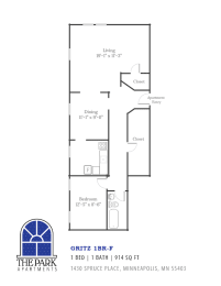 1 bed, 1 bath, 914 sqft, $1,025