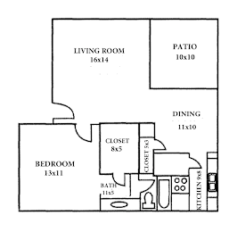 1 bed, 1 bath, 630 sqft, $900