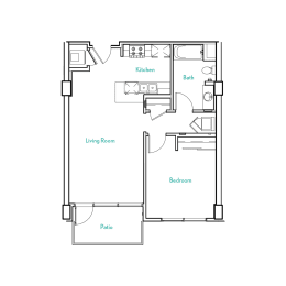 1 bed, 1 bath, 707 sqft, $2,530