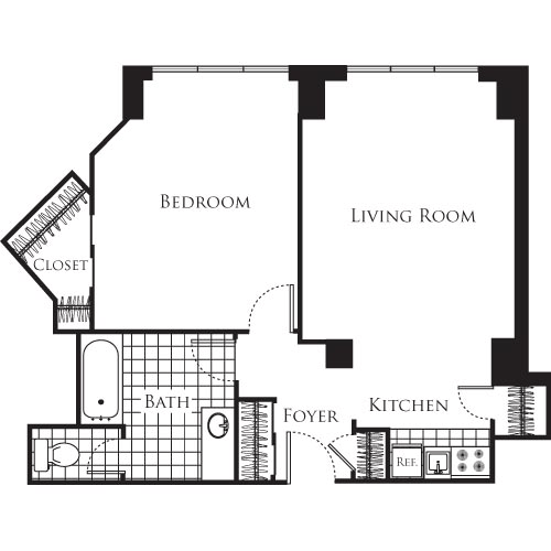 1 bed, 1 bath, 506 sqft, $2,025, Unit 140