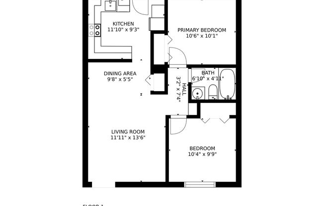 2 beds, 1 bath, 625 sqft, $2,250, Unit 01