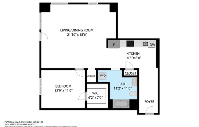 2 beds, 1 bath, 1,190 sqft, $3,470, Unit 109