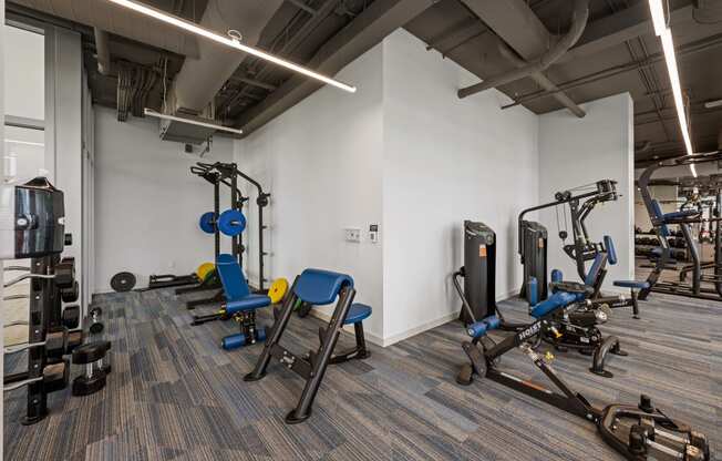 a photo of the exercise room in the health and wellness building at penn state behrend