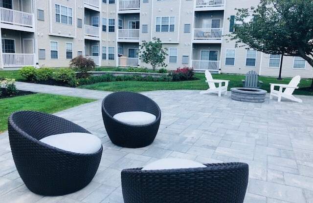 Community patio and lounge area | Highlands at Faxon Woods