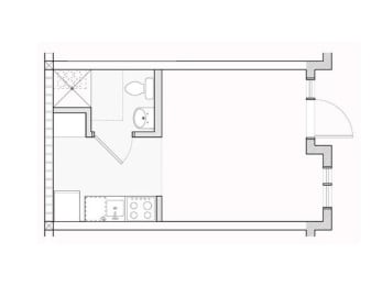 Studio, 1 bath, 276 sqft, $925