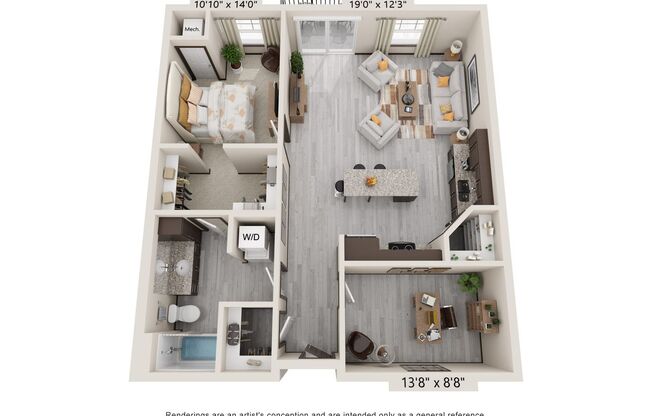 1 bed, 1 bath, $1,725, Unit APT. D311