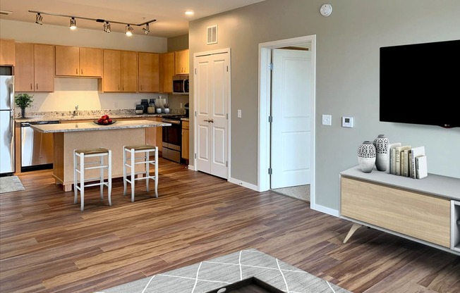 Living Room at Preserve at Shady Oak Apartments, Minnesota, 55343