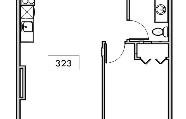 1 bed, 1 bath, 560 sqft, $1,499, Unit 323