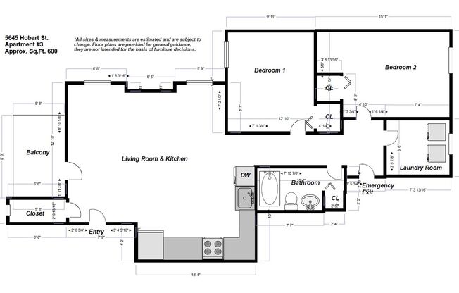 2 beds, 1 bath, 750 sqft, $2,139, Unit 5645 Hobart Street #3