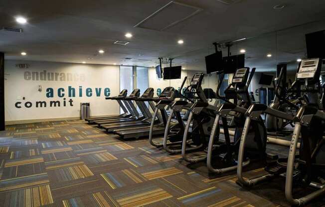 Cardio Machines In Gym at Park at Voss Apartments, The Barvin Group, Houston, Texas