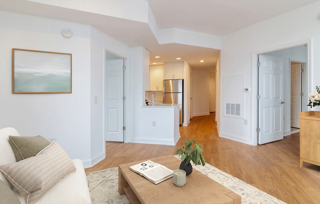 living room with hard surface flooring