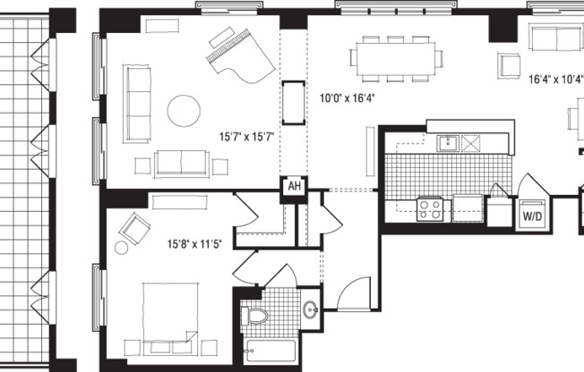 2 beds, 2 baths, 1,500 sqft, $4,775, Unit 1114