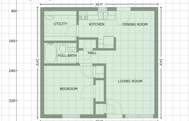 1 bed, 1 bath, 624 sqft, $975, Unit 906-906D Foxcroft
