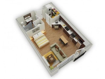 Studio, 1 bath, 569 sqft, $1,503