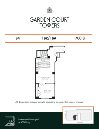 1 bed, 1 bath, 700 sqft, $1,635