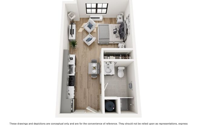 Studio, 1 bath, 383 sqft, $1,895, Unit 557B