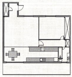 a drawing of a floor plan of a room