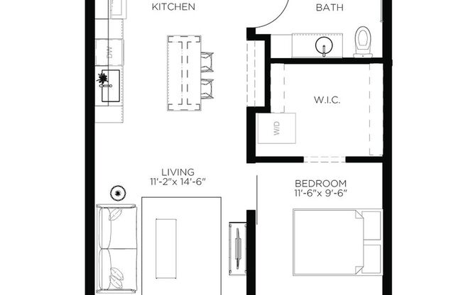 1 bed, 1 bath, 625 sqft, $1,275, Unit 1212
