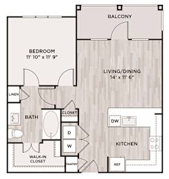 1 bed, 1 bath, 759 sqft, $1,118