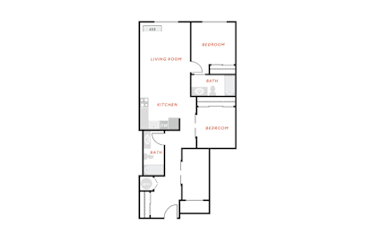 2 beds, 2 baths, 1,013 sqft, $2,375