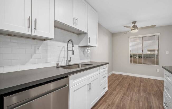 Stainless Steel Sink In Kitchen at Los Robles Apartments, Pasadena, California