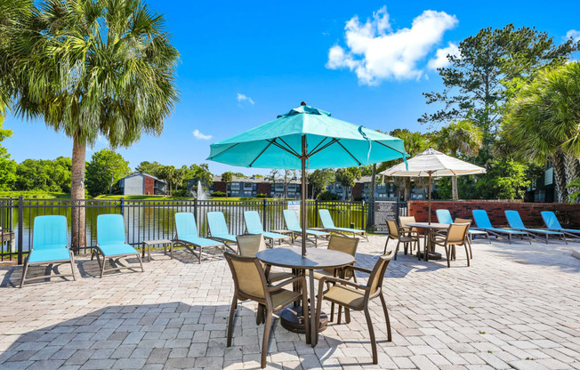 Pool deck overlooking the lake