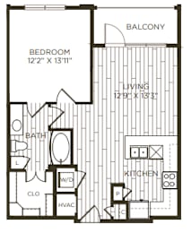 1 bed, 1 bath, 734 sqft, $1,426