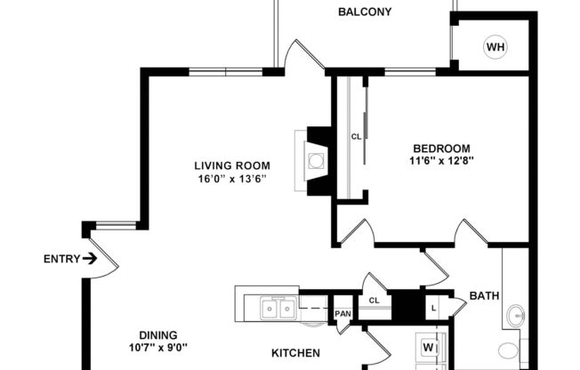 1 bed, 1 bath, 780 sqft, $1,249