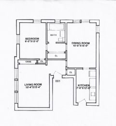 1 bed, 1 bath, $1,495