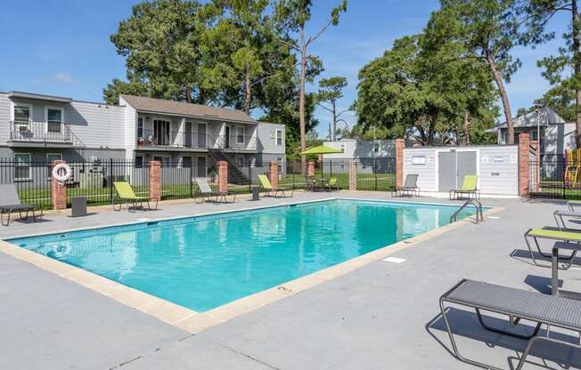 apartment complex with swimming pool