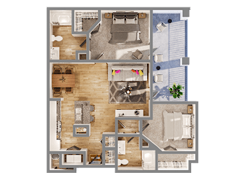 2 beds, 2 baths, 1,332 sqft, $1,479