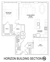1 bed, 1.5 baths, 1,213 sqft, $2,895