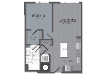 1 bed, 1 bath, 749 sqft, $2,296
