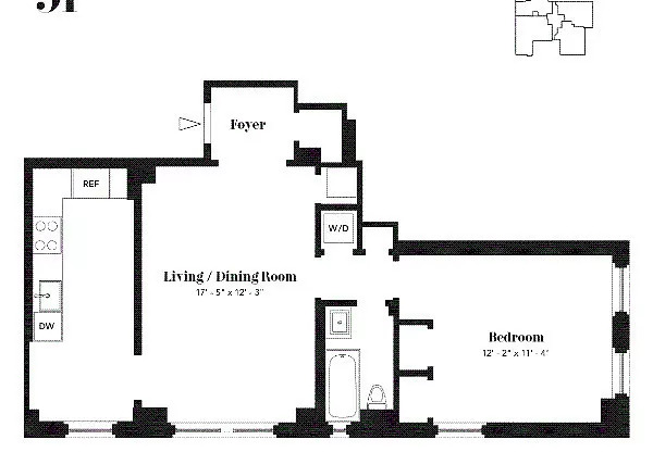 1 bed, 1 bath, 749 sqft, $4,500, Unit 3H