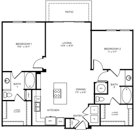 2 beds, 2 baths, 1,128 sqft, $1,810