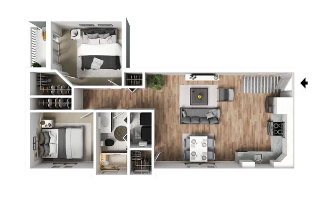 2 beds, 1 bath, 794 sqft, $1,810, Unit C201