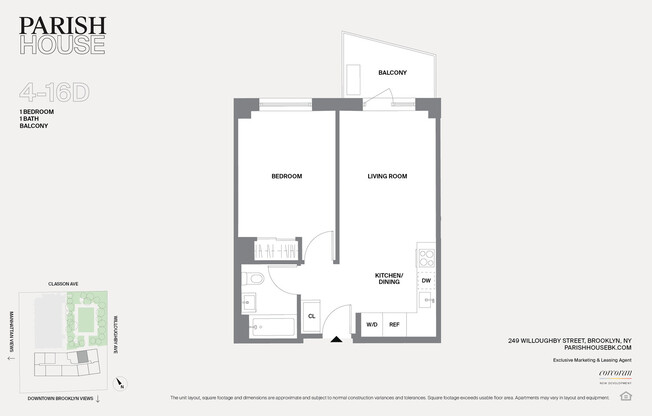 1 bed, 1 bath, $4,250, Unit 16D