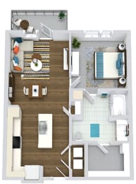 1 bed, 1 bath, 753 sqft, $1,464