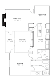 2 beds, 2 baths, 1,310 sqft, $1,168