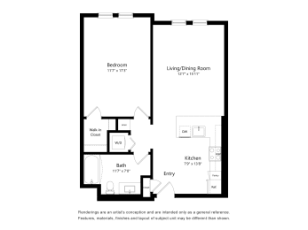 1 bed, 1 bath, 747 sqft, $2,996