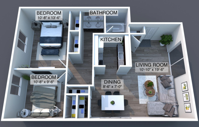 2 beds, 1 bath, 970 sqft, $1,299, Unit 58 PR