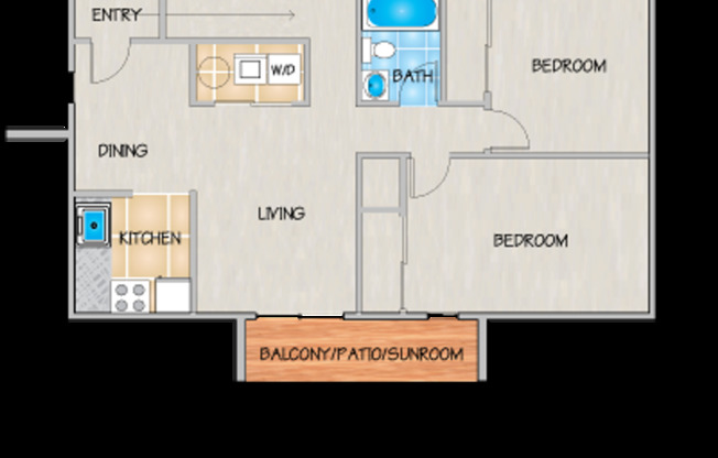 2 beds, 1 bath, 755 sqft, $1,180, Unit 2501A